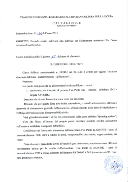 Indizione asta pubblica per l`alienazione automezzo Fiat Punto