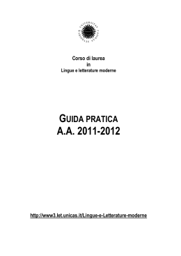 AA 2011-2012 - Corsi di studio in Lettere e Lingue