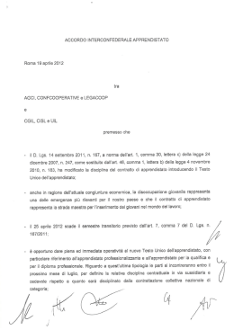 ACCORDO INTERCON FEDERALE APPRENDÌSTATO Roma 19