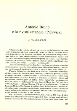 Antonio Bruno e la rivista catanese «Pickwick