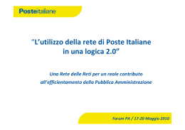 L`utilizzo della rete di Poste Italiane in una logica 2.0