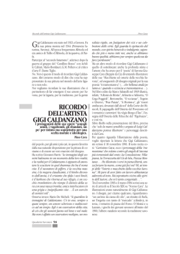 Ricordo dell`artista Gigi Caldanzano