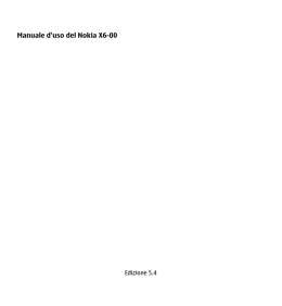 Manuale d`uso del Nokia X6-00