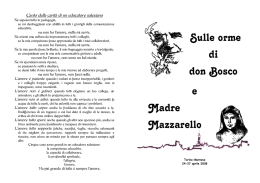 sulle orme di don Bosco e madre Mazzarello