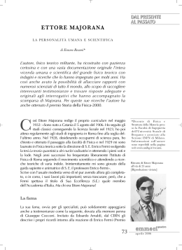 Ettore Majorana, la personalità umana e scientifica