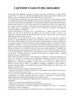 i quindici sabati del rosario