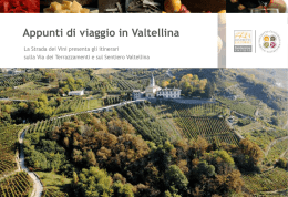 Appunti di viaggio in Valtellina - Distretto culturale della Valtellina