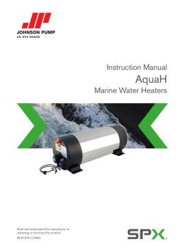 Instruction Manual Marine Water Heaters