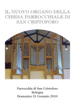il nuovo organo della chiesa parrocchiale di san cristoforo