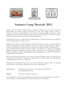 Summer Camp Musicale 2015 - Fondazione Lucia De Conz
