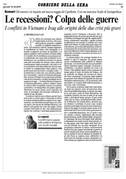 Le recessioni? Colpa delle guerre