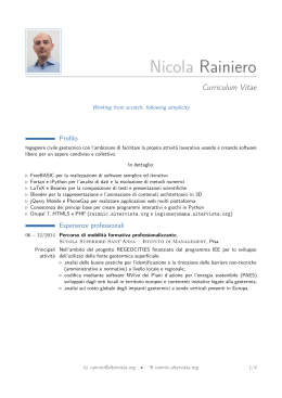 Nicola Rainiero – Curriculum Vitae