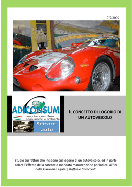 Il concetto di logorio di un autoveicolo