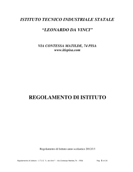 Regolamento - Itis Leonardo da Vinci – Pisa