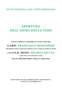 Messa Apertura Anno della Fede COL - Diocesi Teramo-Atri