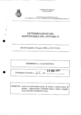 determinazione del - Comune di Capaccio