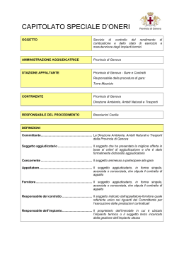 Capitolato - SUA Città Metropolitana di Genova | Stazione Unica
