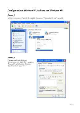 Configurazione Wireless WLiucBase per Windows XP