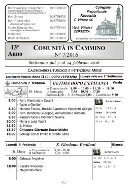 13° Anno - Parrocchia S.Vittore – Corbetta