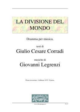 La divisione del mondo - Libretti d`opera italiani