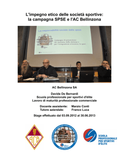 L`impegno etico delle societ&agrave; sportive