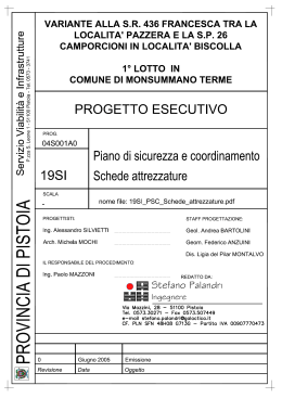 schede attrezzature - Provincia di Pistoia