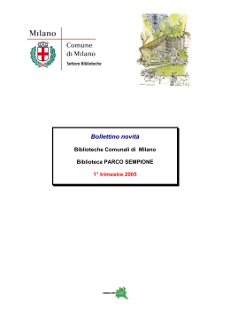 Bollettino novità - Regione Lombardia: Biblioteche e Archivi