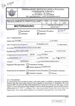 Regolamento Particolare - Federazione Motociclistica Italiana