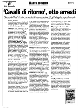 `Cavalli di ritorno`, otto arresti