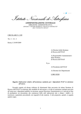 Istituto Nazionale di Astrofisica Istituto Nazionale di Astrofisica