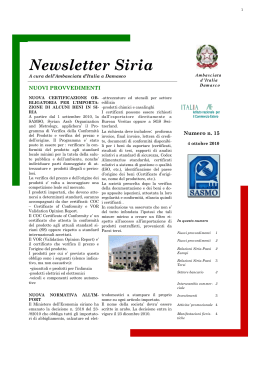 Siria News - Ottobre 2010 - Camera di Commercio di Forlì