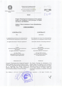 ITALIAN COOPERATION OFFICE ﬁﬁiwﬂﬁ Ambasciata d`ItaIr`a