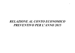 Relazione preventivo 2015