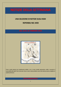 notizie della settimana