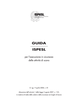 3/2/2010 Guida ISPESL Esecuzione in sicurezza dell`attività di scavo