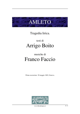 AMLETO Arrigo Boito Franco Faccio