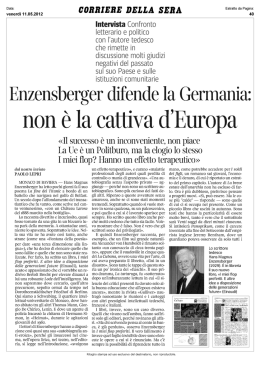 Enzensberger difende la Germania: