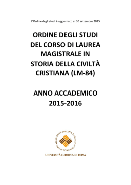 ordine degli studi - Universit&agrave; Europea di Roma