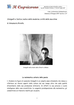 Sinisgalli e l`antica radice della civilt&agrave; delle macchine