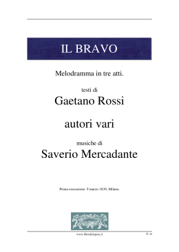 Il Bravo - Libretti d`opera italiani