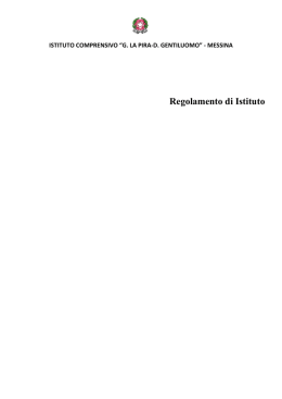 Regolamento di Istituto - Istituto Comprensivo La Pira Gentiluomo