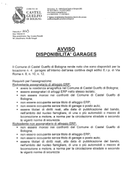 News - Avviso di disponibilit&agrave; garages