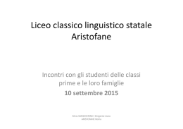 Informazioni generali per le classi del primo anno
