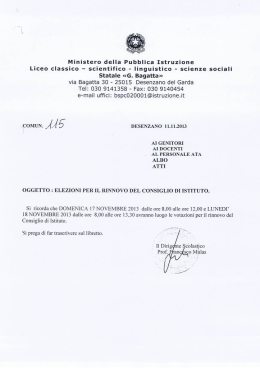 Ministero della Pubblica Istruzione Liceo classico