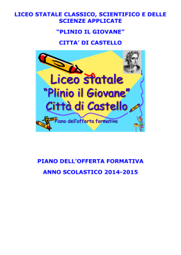 Piano Offerta Formativa 2014-1015 - Liceo Classico "Plinio il Giovane"