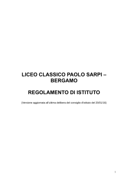 regolamento d`istituto-20-01-16 - Liceo Classico Statale "Paolo Sarpi"