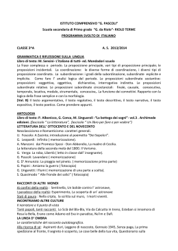 programmi 3 a - Istituto Comprensivo Statale "G. Pascoli"