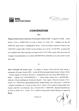 Convenzione BNL - Chi &egrave; Fidipesca Italia