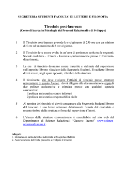 Tirocinio post-lauream - Universit&agrave; degli Studi di Napoli Federico II