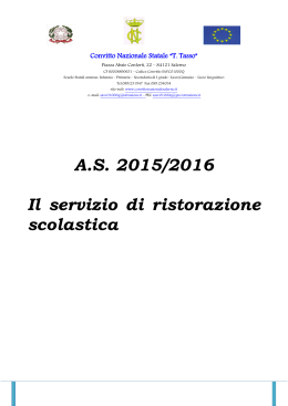 Il Servizio di Ristorazione Scolastica a.s. 2015